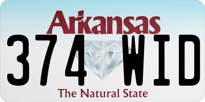 AR license plate 374WID