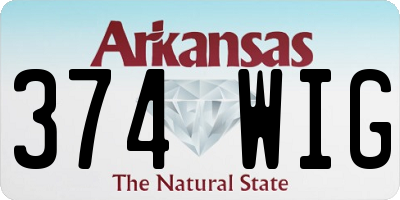 AR license plate 374WIG