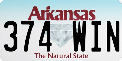 AR license plate 374WIN