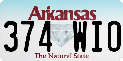 AR license plate 374WIO