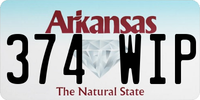 AR license plate 374WIP