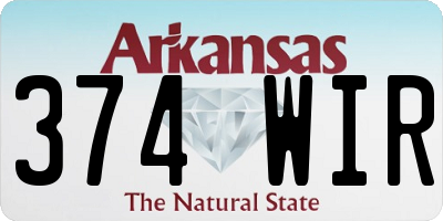 AR license plate 374WIR