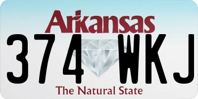 AR license plate 374WKJ