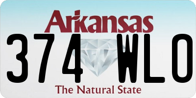 AR license plate 374WLO