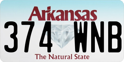 AR license plate 374WNB
