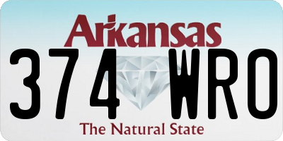AR license plate 374WRO