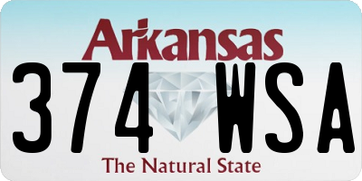 AR license plate 374WSA