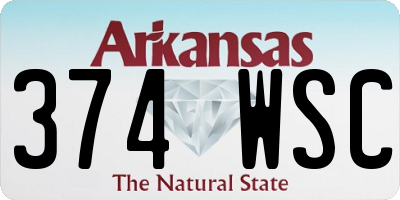 AR license plate 374WSC