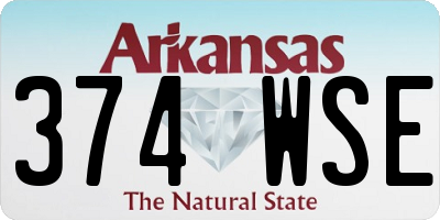 AR license plate 374WSE