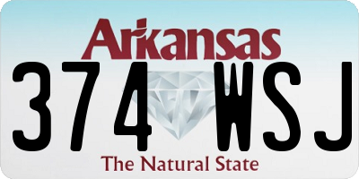 AR license plate 374WSJ