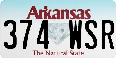 AR license plate 374WSR