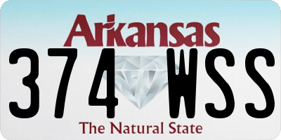 AR license plate 374WSS