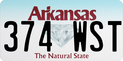 AR license plate 374WST