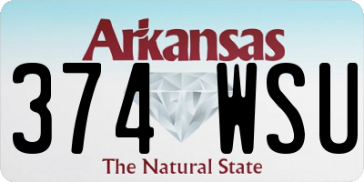 AR license plate 374WSU