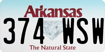 AR license plate 374WSW