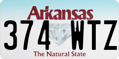 AR license plate 374WTZ