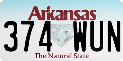 AR license plate 374WUN