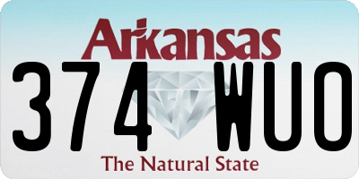 AR license plate 374WUO