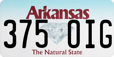 AR license plate 375OIG