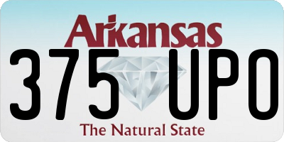 AR license plate 375UPO