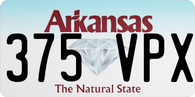 AR license plate 375VPX