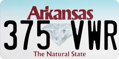 AR license plate 375VWR