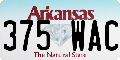 AR license plate 375WAC