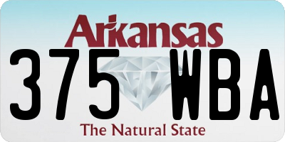 AR license plate 375WBA