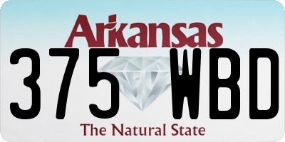 AR license plate 375WBD