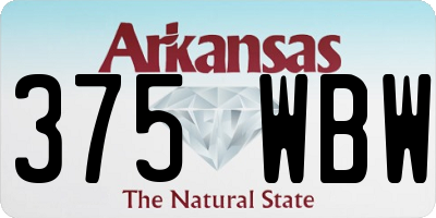 AR license plate 375WBW