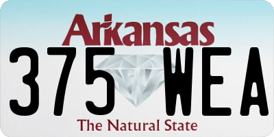 AR license plate 375WEA