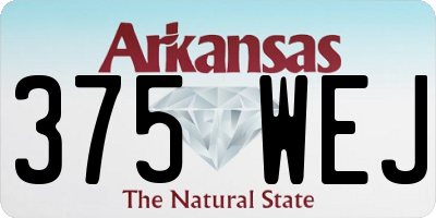 AR license plate 375WEJ