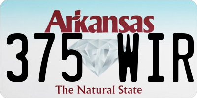 AR license plate 375WIR