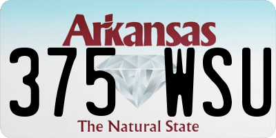 AR license plate 375WSU