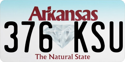 AR license plate 376KSU