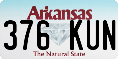 AR license plate 376KUN