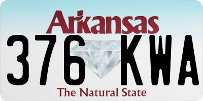 AR license plate 376KWA