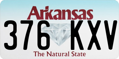 AR license plate 376KXV