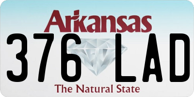 AR license plate 376LAD