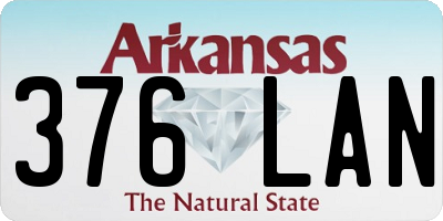 AR license plate 376LAN