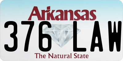 AR license plate 376LAW