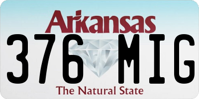 AR license plate 376MIG