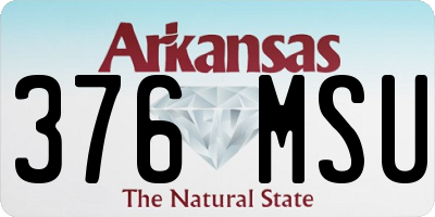 AR license plate 376MSU