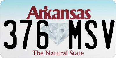 AR license plate 376MSV