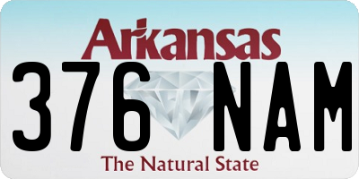 AR license plate 376NAM