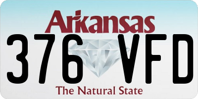 AR license plate 376VFD