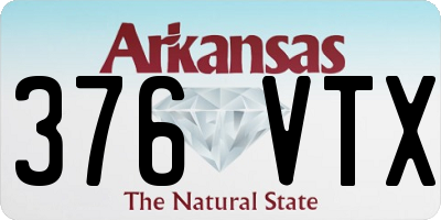 AR license plate 376VTX