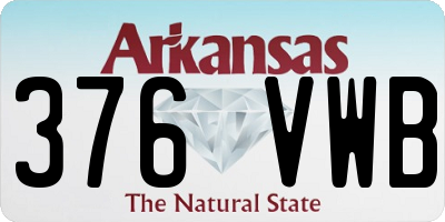 AR license plate 376VWB