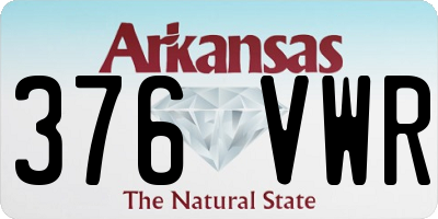 AR license plate 376VWR