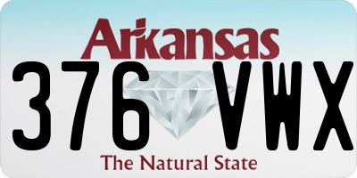 AR license plate 376VWX